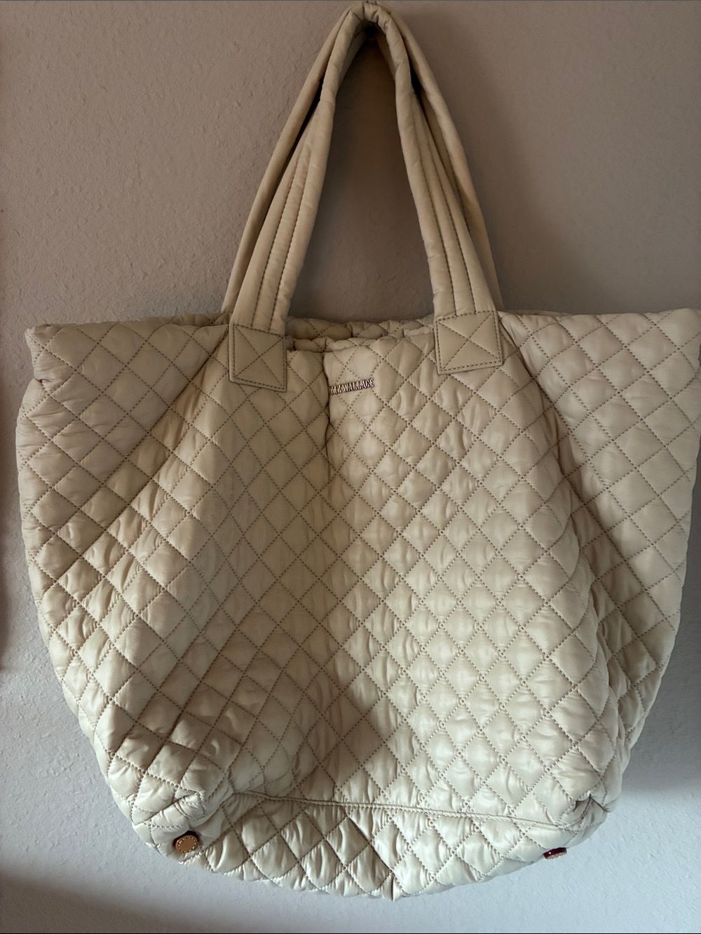 MZ Wallace Quilted Cream Tote Bag
